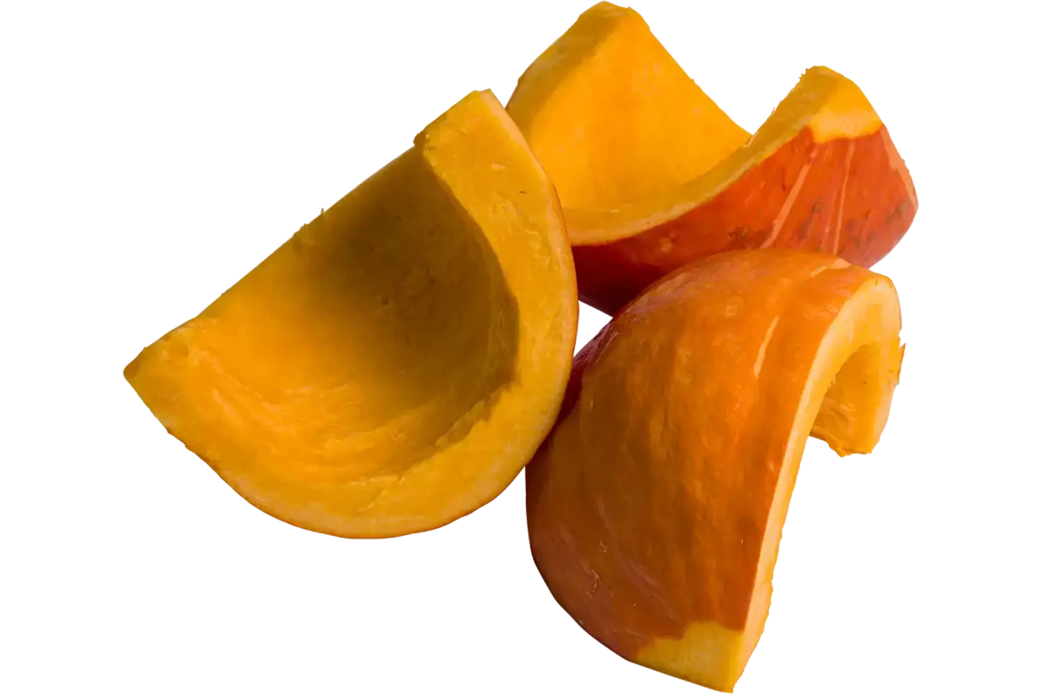 Oranje pompoen kwarten met schil bak 1kg stuk 1